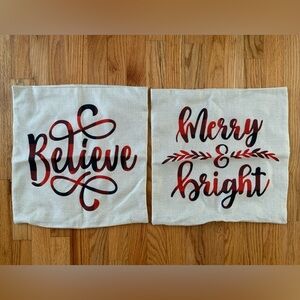 2 Christmas throw pillow covers